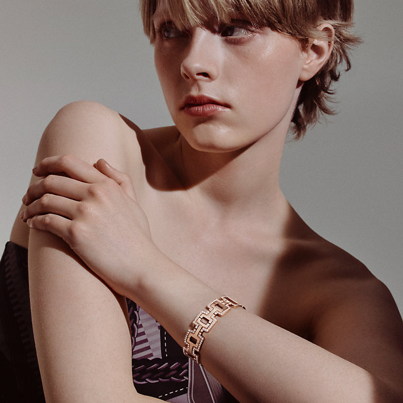 ブレスレット 《H》 - ピンクゴールド | Hermès - エルメス-公式サイト